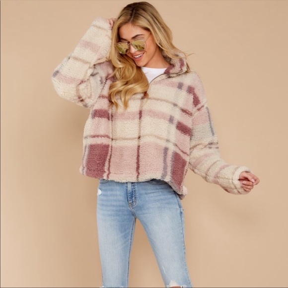 Nwt Thread Supply Pink Plaid Fleece 